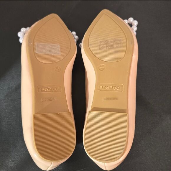 BRAND NEW BAMBOO PEARL STUDDED BOWNOT POINTED TOE FLAT SHOE G1 - Picture 12 of 12